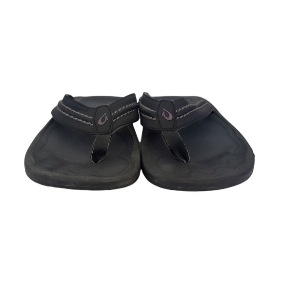 OluKai Hokua Flip Flops Black Slides Slip On Sandals Comfort Men Size 12 main image 7